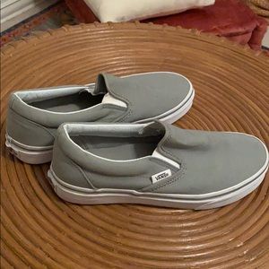 grey slip on vans